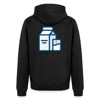 milk milch cow kuh veggie - Unisex Premium Bio Zip Hoodie - Schwarz - Hinten - Nico (187cm)