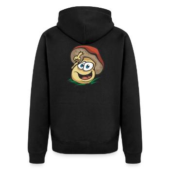 champignons frais grands yeux Forefinger regarder l'herbe - Veste à capuche bio Premium Unisexe - noir - Dos - Nico (187cm)