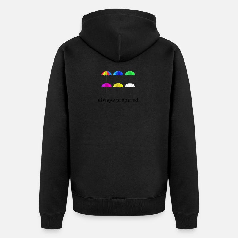 Umbrellas fall gift idea - Unisex Premium Organic Zip Hoodie - black