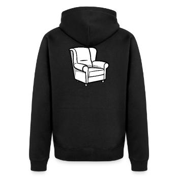 sofa couch chair table stuhl tisch lamp lampe benc - Unisex Premium Bio Zip Hoodie - Schwarz - Hinten - Nico (187cm)
