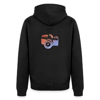 Split, Kroatien - Unisex Premium Bio Zip Hoodie - Schwarz - Hinten - Nico (187cm)