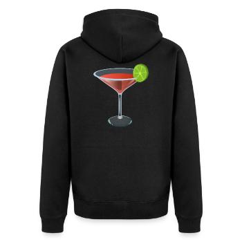 Red cocktail with lime - Unisex Premium Organic Zip Hoodie - black - Back - Nico (187cm)