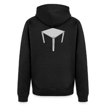 sofa couch chair table stuhl tisch lamp lampe benc - Unisex Premium Bio Zip Hoodie - Schwarz - Hinten - Nico (187cm)