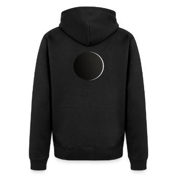 Eclipse Shirt discreed - Unisex Premium Bio Zip Hoodie - Schwarz - Hinten - Nico (187cm)