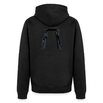 Stargate - Portal - Beamer - Unisex Premium Bio Zip Hoodie - Schwarz - Hinten - Nico (187cm)