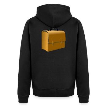 backpack suitcase rucksack bag aktenkoffer110 - Unisex Premium Bio Zip Hoodie - Schwarz - Hinten - Nico (187cm)