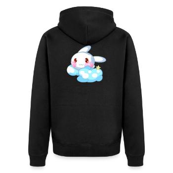 Rabbit cute kids - Unisex Premium Organic Zip Hoodie - black - Back - Nico (187cm)