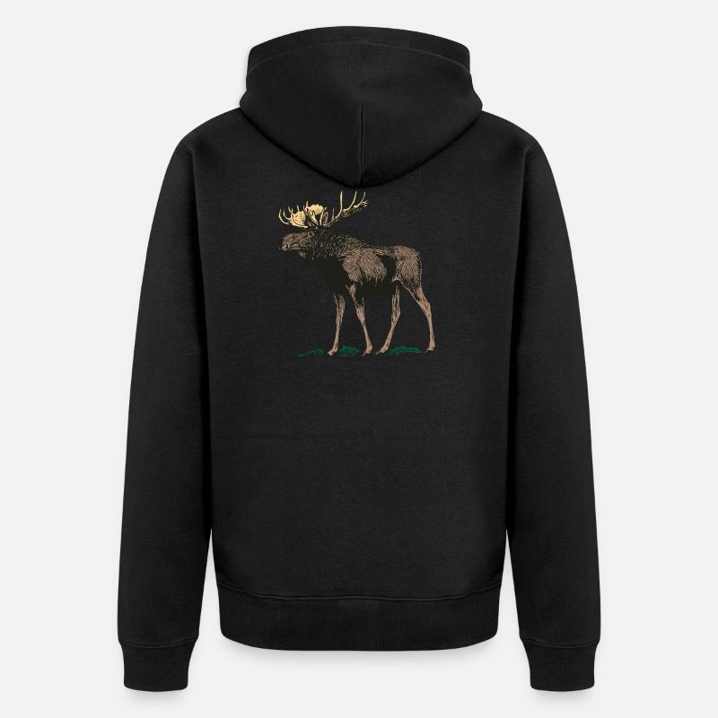 Moose Gewei - Veste à capuche bio Premium Unisexe - noir
