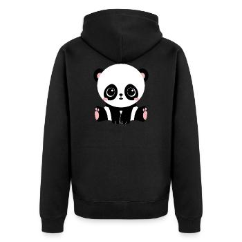 panda - Veste à capuche bio Premium Unisexe - noir - Dos - Nico (187cm)