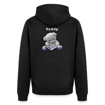 Teddy - Unisex Premium Organic Zip Hoodie - black - Back - Nico (187cm)