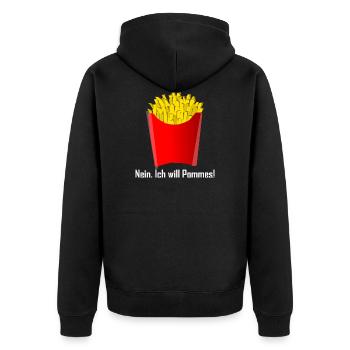 French fries fry gift gift idea - Unisex Premium Organic Zip Hoodie - black - Back - Nico (187cm)