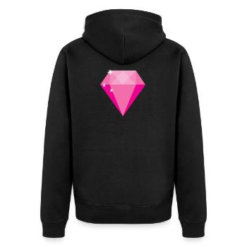 Pink Diamond - Unisex Premium Organic Zip Hoodie - black - Back - Nico (187cm)