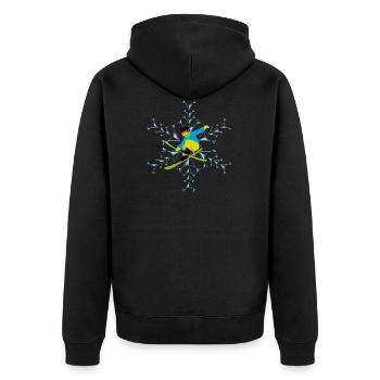 ski freestyle hell - Unisex Premium Bio Zip Hoodie - Schwarz - Hinten - Nico (187cm)