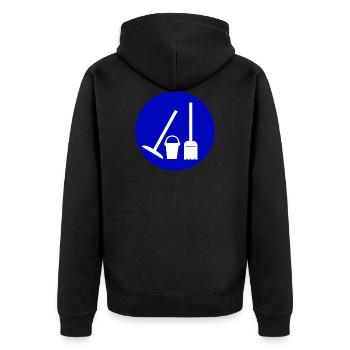 cleaning cleaning woman broom wischmop66 - Unisex Premium Organic Zip Hoodie - black - Back - Nico (187cm)