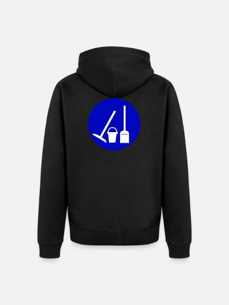 putzen cleaning putzfrau broom wischmop66 - Unisex Premium Bio Zip Hoodie - Schwarz