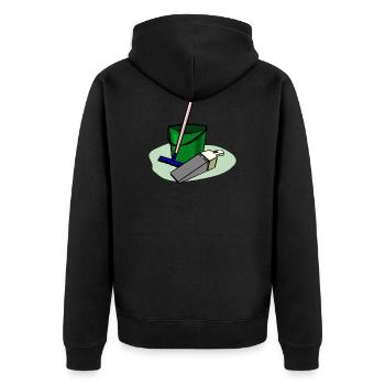 cleaning cleaning cleaning woman broom wischmop30 - Unisex Premium Organic Zip Hoodie - black - Back - Nico (187cm)