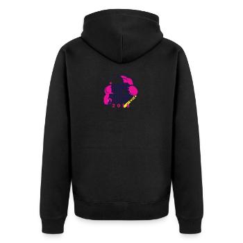 Vape Gang 2018 - Shisha Smoke Geschenk Dampfen - Unisex Premium Bio Zip Hoodie - Schwarz - Hinten - Nico (187cm)
