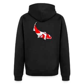 Koi Karpfen Geschenkidee Sonderangebot Geschenk - Unisex Premium Bio Zip Hoodie - Schwarz - Hinten - Nico (187cm)