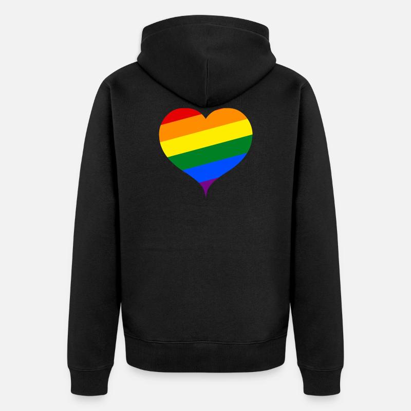 Les Rainbow hearts) - Veste à capuche bio Premium Unisexe - noir