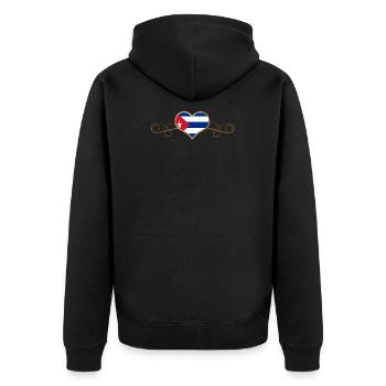 Gold Love Land Roots Cuba - Unisex Premium Organic Zip Hoodie - black - Back - Nico (187cm)