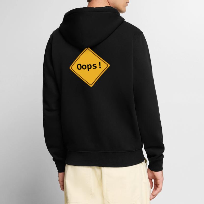error, oops!, anpassbar Unisex Premium Bio Zip Hoodie