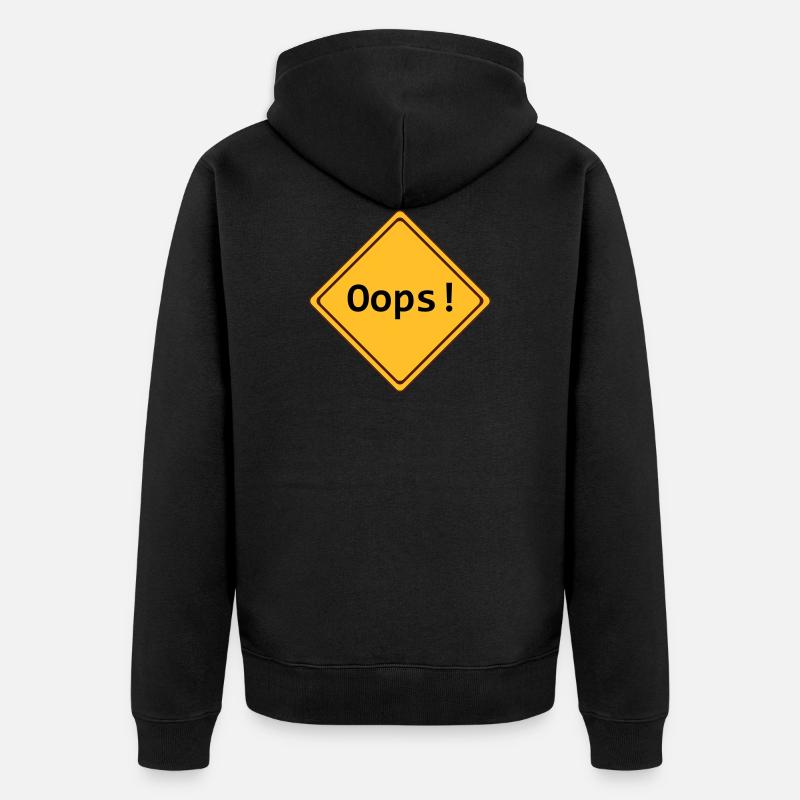 error, oops !, customizable - Unisex Premium Organic Zip Hoodie - black