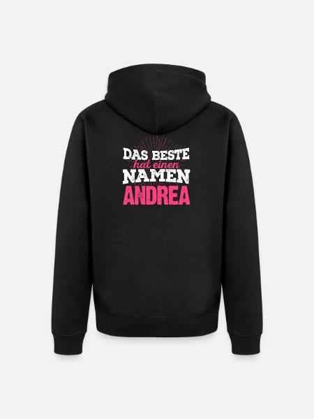 ANDREA - das Beste - Unisex Premium Bio Zip Hoodie - Schwarz