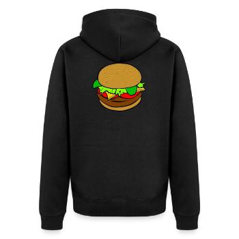 Burger Hamburger idée cadeau repas de restauration rapide - Veste à capuche bio Premium Unisexe - noir - Dos - Nico (187cm)