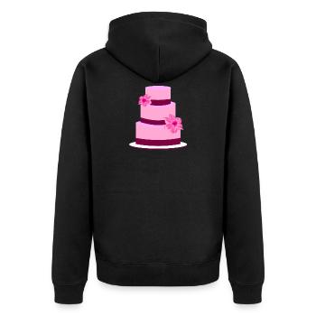 Torte Hochzeit Hochzeitstorte Blumen Geschenkidee - Unisex Premium Bio Zip Hoodie - Schwarz - Hinten - Nico (187cm)