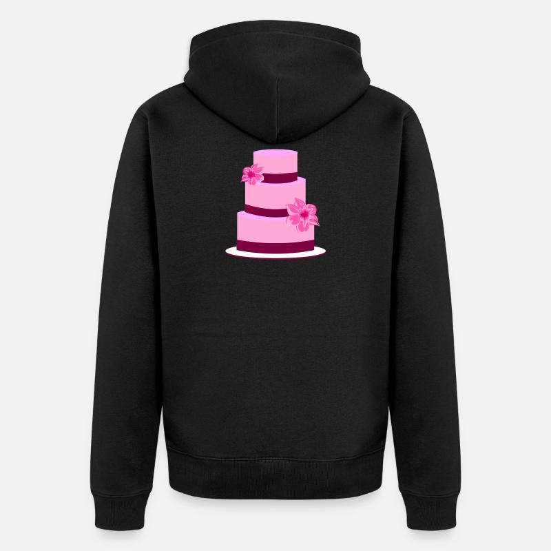 Torte Hochzeit Hochzeitstorte Blumen Geschenkidee - Unisex Premium Bio Zip Hoodie - Schwarz