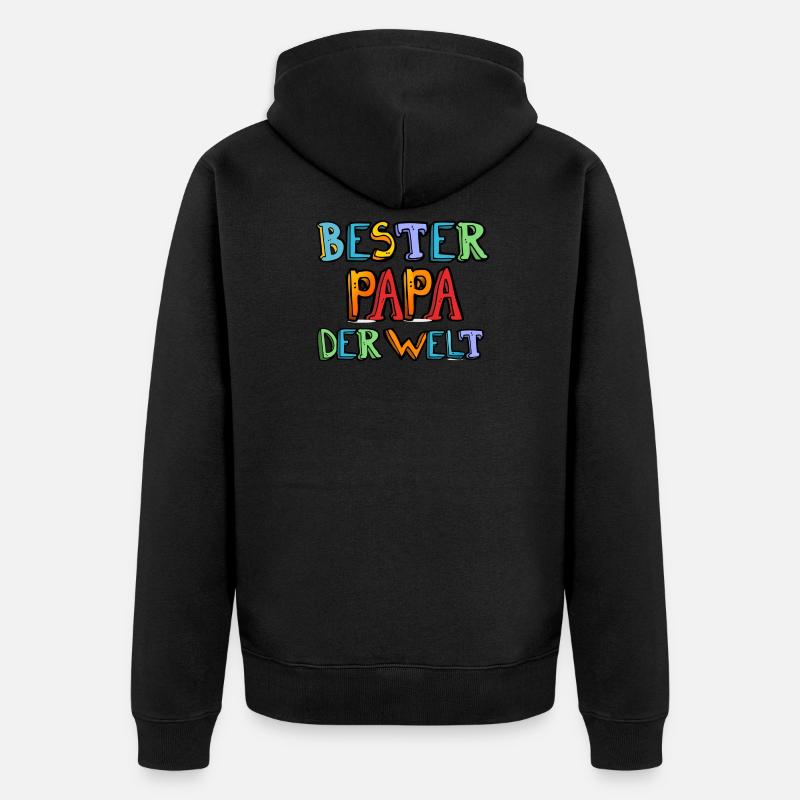 Bester Papa - Unisex Premium Bio Zip Hoodie - Schwarz