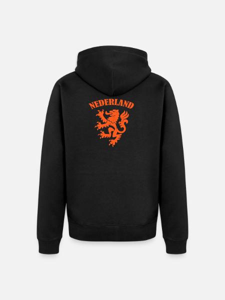 lion T-shirt nederland - cadeau football wm - Veste à capuche bio Premium Unisexe - noir