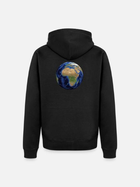 globe - Unisex Premium Organic Zip Hoodie - black