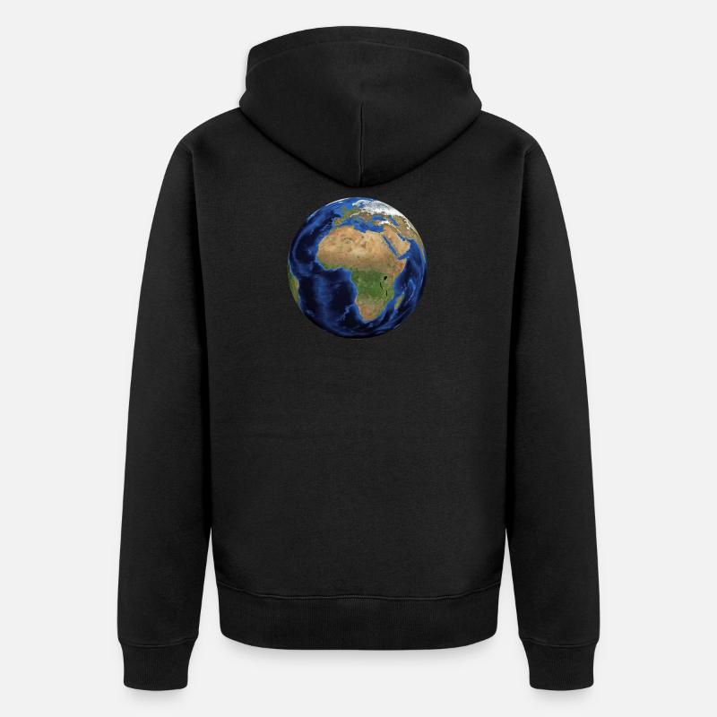Globe du monde - Veste à capuche bio Premium Unisexe - noir