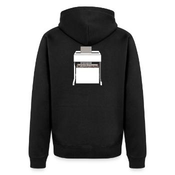 Shredder paper device office idea gift work - Unisex Premium Organic Zip Hoodie - black - Back - Nico (187cm)