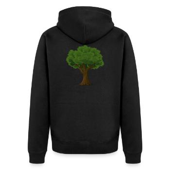 Baum / Bäume - Wald Natur Baum des Lebens - Unisex Premium Bio Zip Hoodie - Schwarz - Hinten - Nico (187cm)