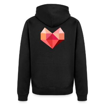 coeur rose - Veste à capuche bio Premium Unisexe - noir - Dos - Nico (187cm)