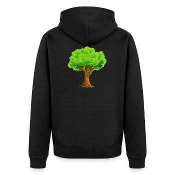 baum tree baumstamm wald forest woods33 - Unisex Premium Bio Zip Hoodie - Schwarz - Hinten - Nico (187cm)