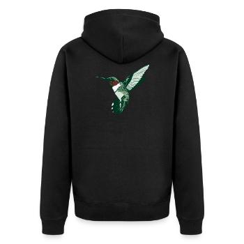 humming-bird - Unisex Premium Organic Zip Hoodie - black - Back - Nico (187cm)