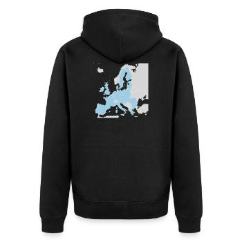 Europa Karte Europakarte Welt Erde Erdkunde - Unisex Premium Bio Zip Hoodie - Schwarz - Hinten - Nico (187cm)