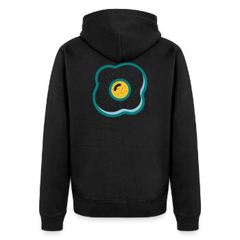 Spiegelei - Unisex Premium Bio Zip Hoodie - Schwarz - Hinten - Nico (187cm)
