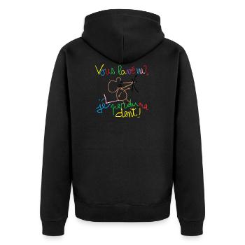 Vous lavé vu ? - Veste à capuche bio Premium Unisexe - noir - Dos - Nico (187cm)