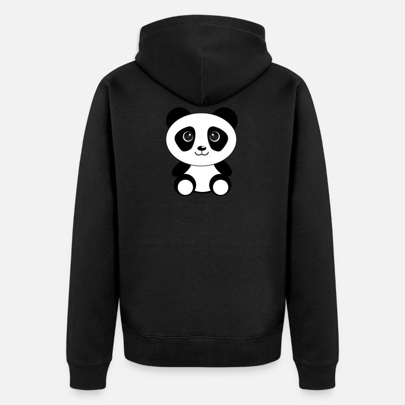 Panda - Veste à capuche bio Premium Unisexe - noir