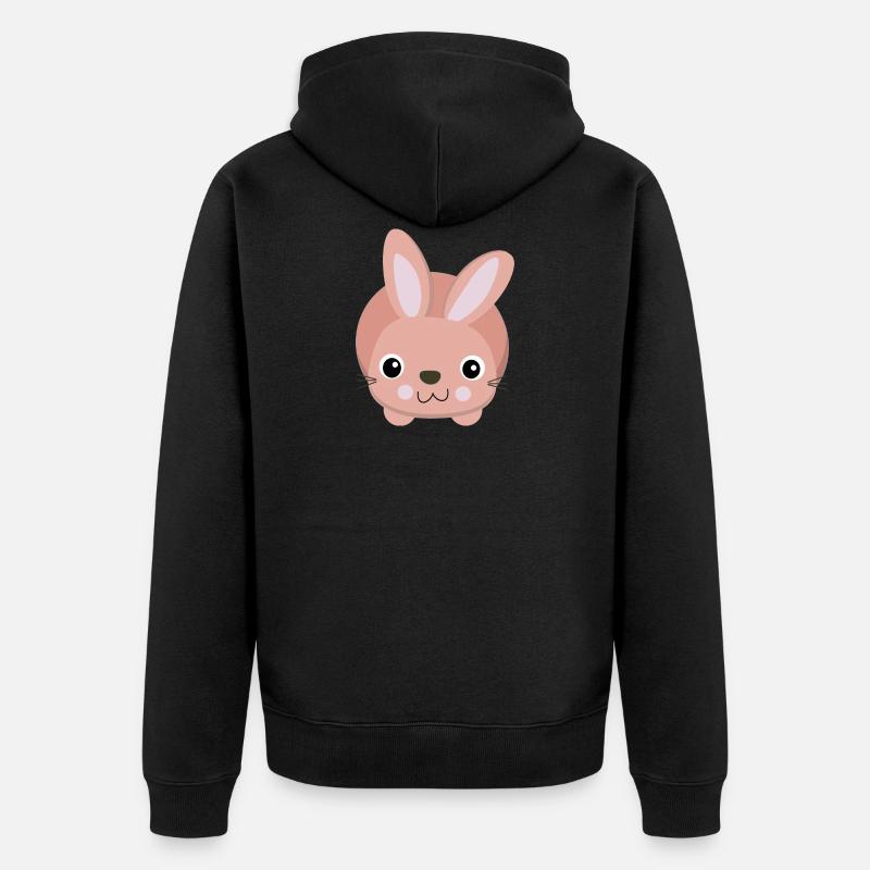 süßes rosa Häschen - Veste à capuche bio Premium Unisexe - noir
