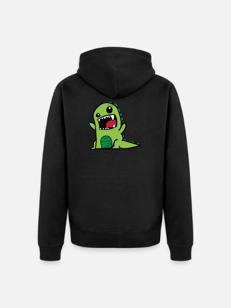 kleines grünes Monster - Unisex Premium Organic Zip Hoodie - black