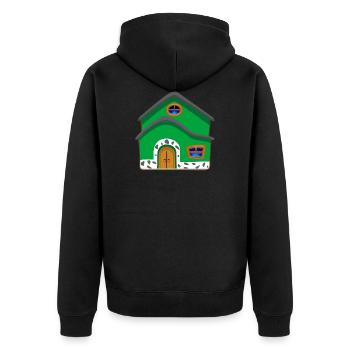 building house homes architektur haus gebaeude84 - Unisex Premium Bio Zip Hoodie - Schwarz - Hinten - Nico (187cm)