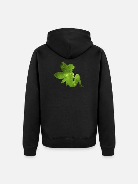 Green fairy gift idea elf - Unisex Premium Organic Zip Hoodie - black