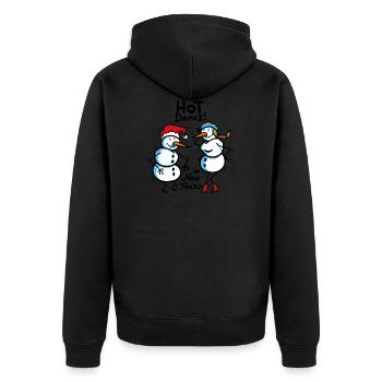 Dancing snowmen - Unisex Premium Organic Zip Hoodie - black - Back - Nico (187cm)