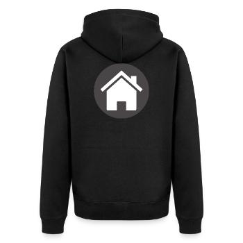 building house homes architecture house building206 - Unisex Premium Organic Zip Hoodie - black - Back - Nico (187cm)