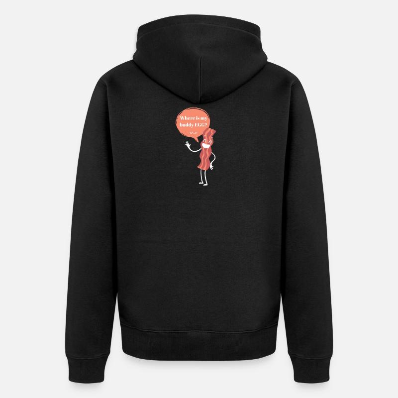 Bacon / EGG / Design / Bacon Tripes - Veste à capuche bio Premium Unisexe - noir